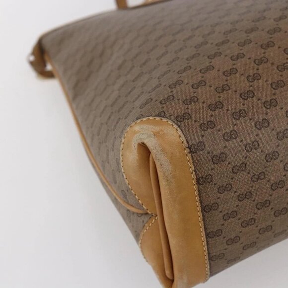 GUCCI Micro GG Supreme Hand Bag PVC Beige Gold 02 39 4947 Auth ep11737 - Picture 12 of 16